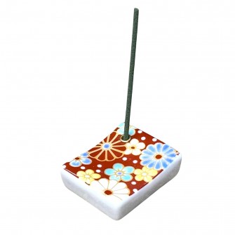 Porte-encens céramique décorée