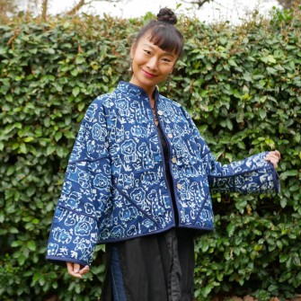 Veste Miao indigo réversible