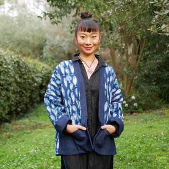 Veste Miao indigo réversible
