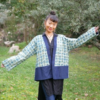 Veste Miao verveine réversible