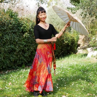 Jupe kimono réversible en...