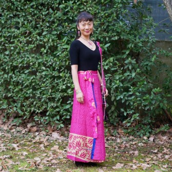 Jupe kimono réversible en...