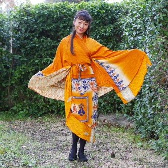 Jupe kimono réversible en...