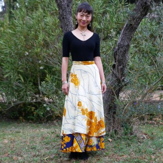 Jupe kimono réversible en...