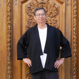 Kimono court coton tricoté