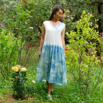 Robe sans manches déco batik