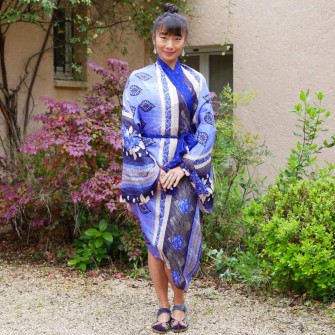 Jupe kimono réversible en...