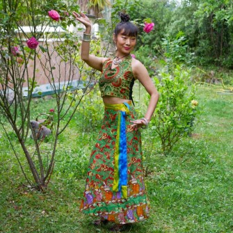 Jupe kimono réversible en...