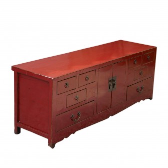 Buffet enfilade laqué rouge