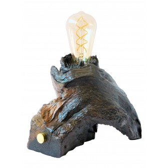 Lampe artisanale en bois de...