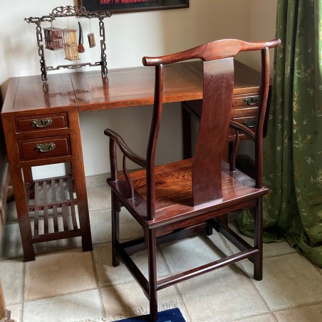 Fauteuil chinois ancien en forme de bonnet de lettré - Rue de Siam