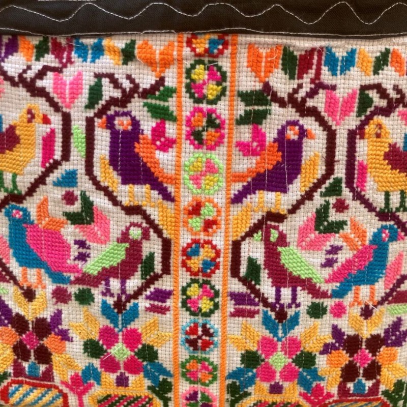 Broderie Ancienne Tribale Miao Hmong - Machine à L'Arc Et Oiseaux - Chine