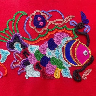 Pièce de broderie au Poisson