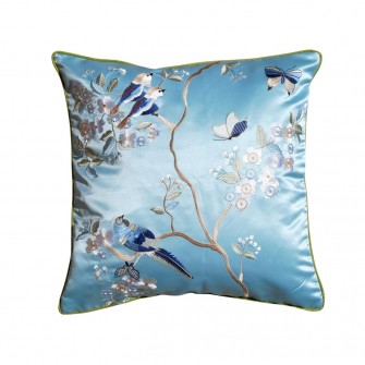 Housse de coussin bleu...