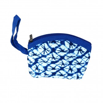 Porte-monnaie en batik Bleu