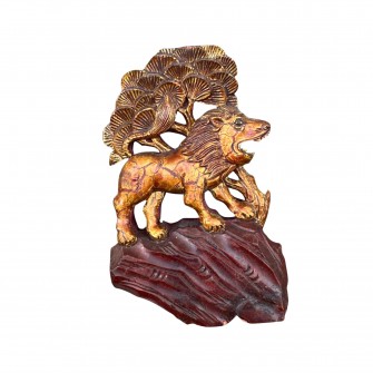 Lion bois sculpté ancien