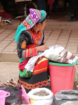 Femme Bai au marché de Shaxi